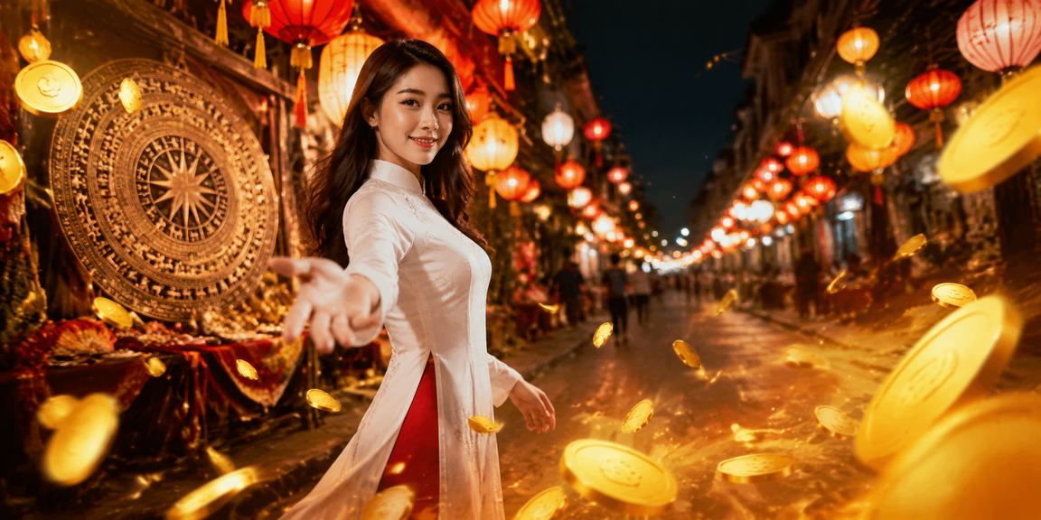 Không khí sôi động chợ đêm Hà Nội bên cạnh bảng hiệu casino